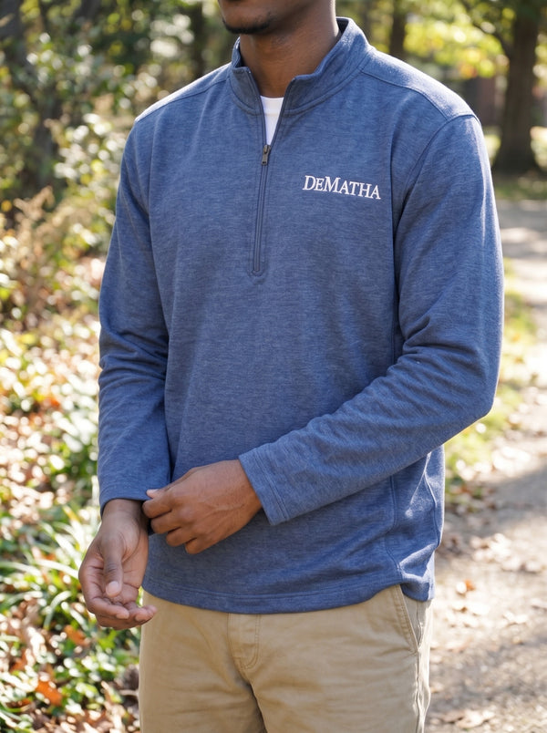 Navy Quarter Zip W/ Logo