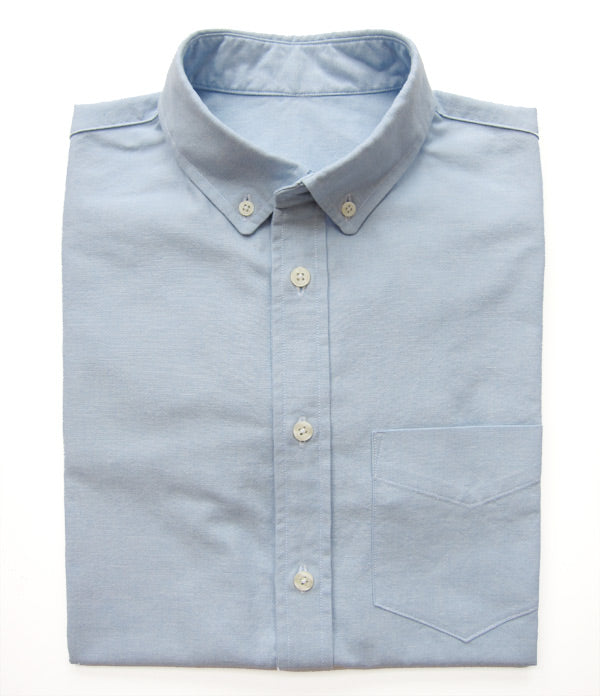 Blue short sleeve oxford shirt