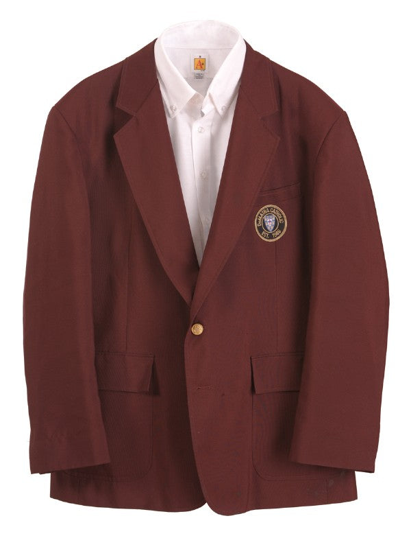 Maroon DeMatha school blazer with patch